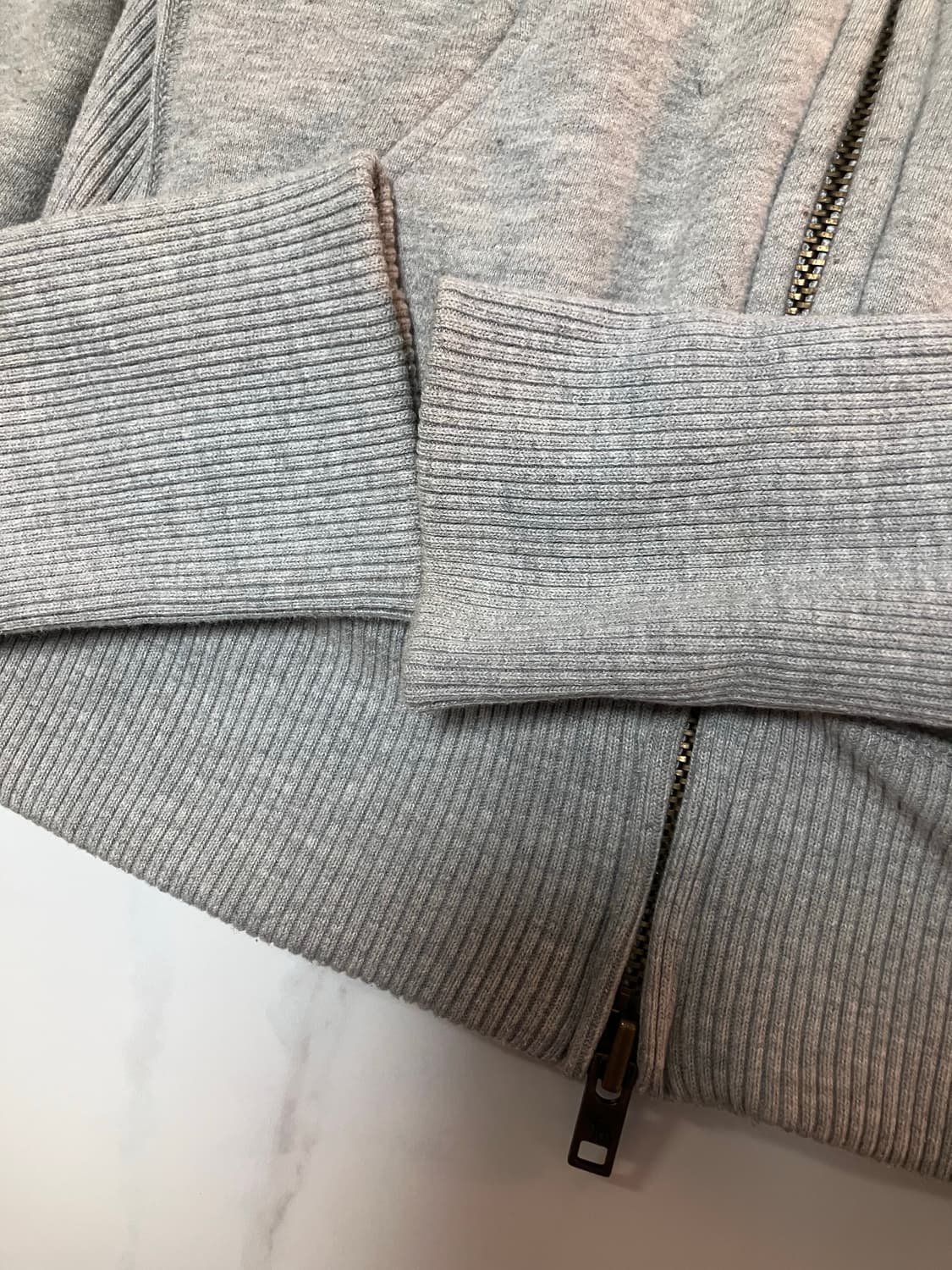 아베크롬비 Y2K 울프죠 딱붙핏 오리지널 빈티지 그레이 퍼 후디 집업 상품이미지3