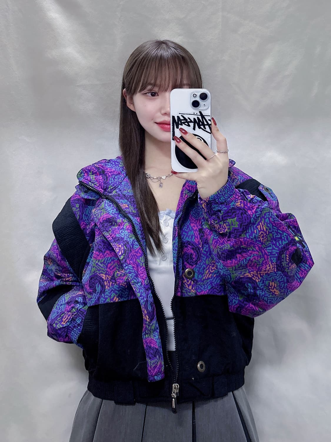 아디다스 90‘s 스키 패턴 반집업 아노락  상품이미지2