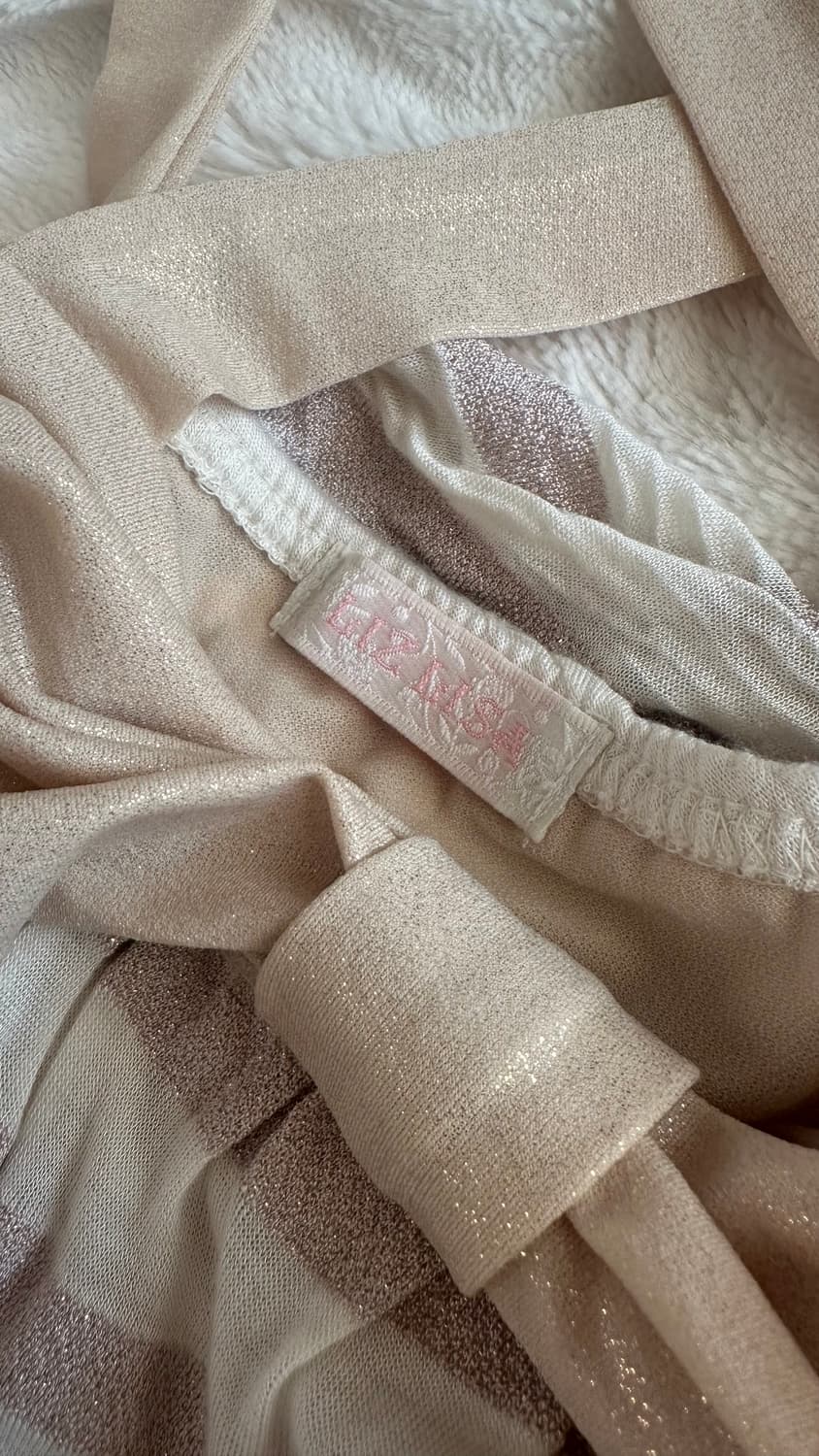 리즈리사 고전 리본 스트라이프 캐미솔 슬리브리스 라떼갸루 히메갸루 나시 상품이미지3