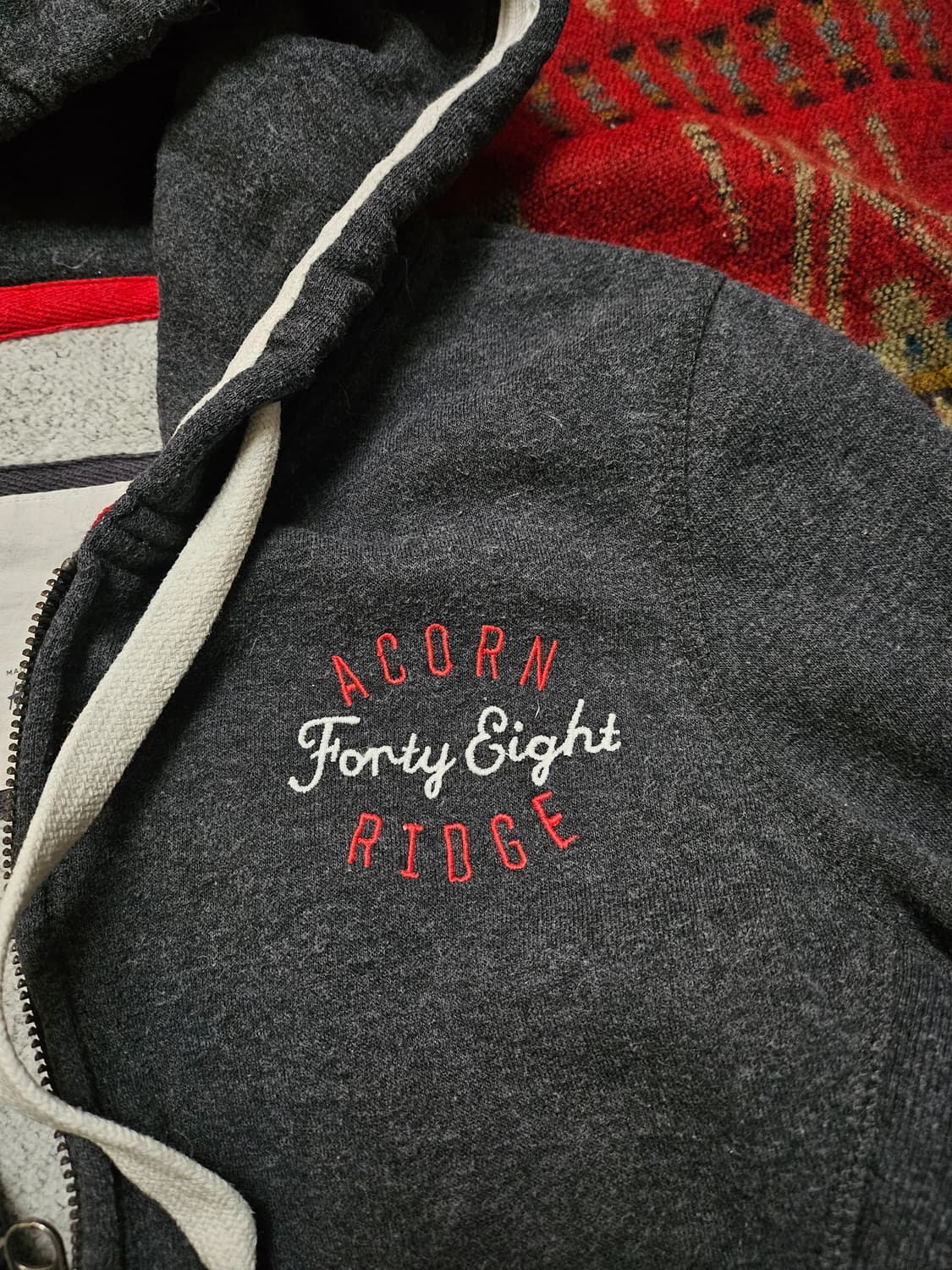 H&M 딱붙핏 차콜 후드 집업 상품이미지4