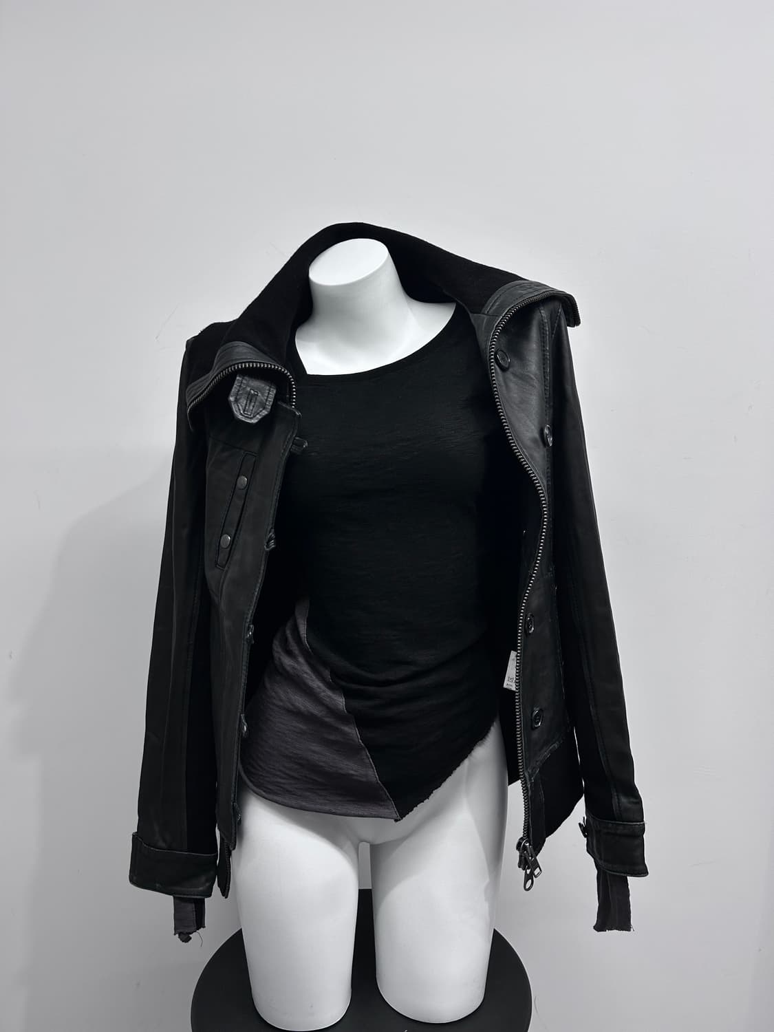 Nicholas K 아티저널 하이넥 더블 크로징하이브리드 자켓 상품이미지6