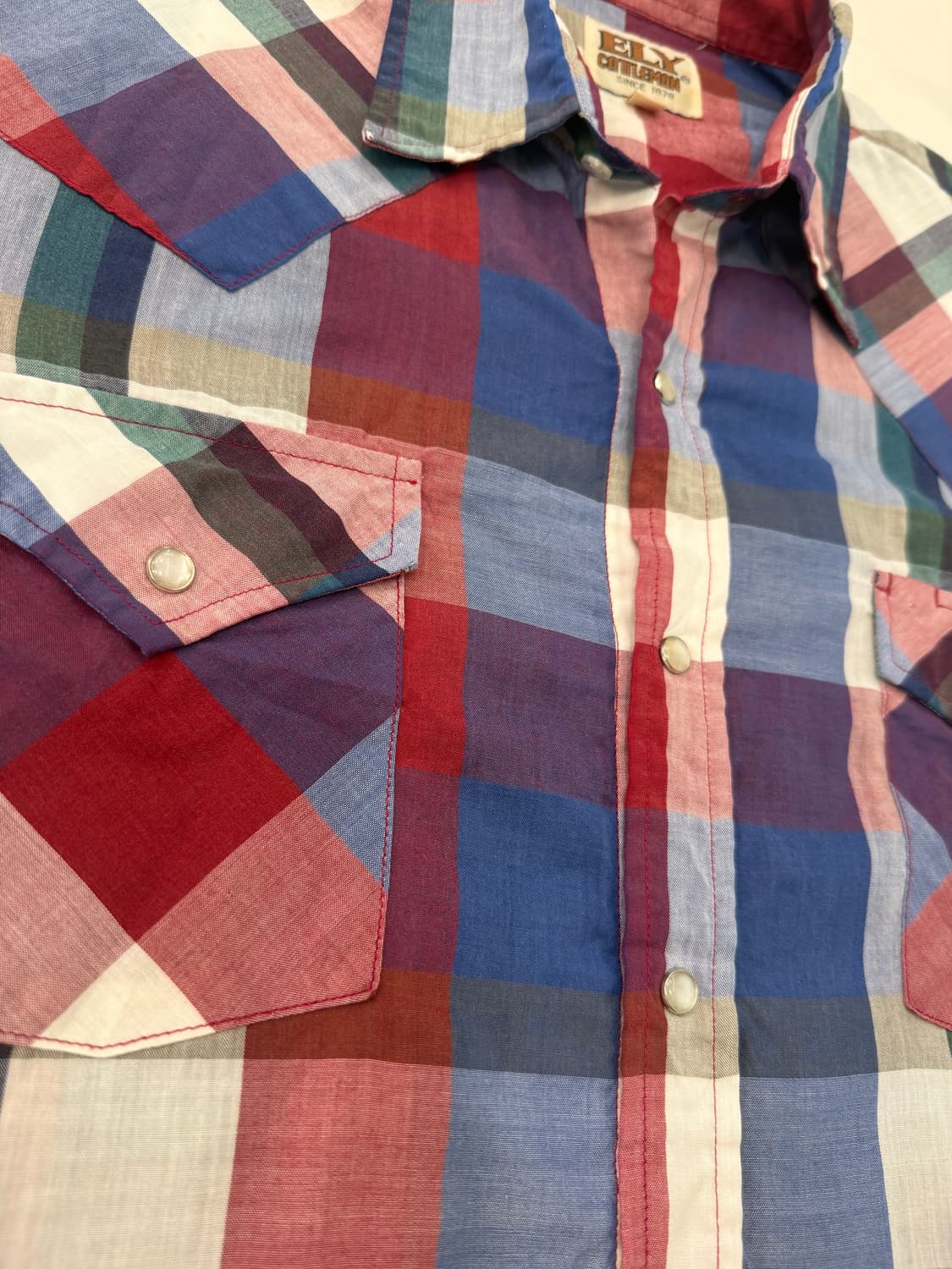 빈티지 웨스턴 셔츠 멀티 체크 반팔 상품이미지3