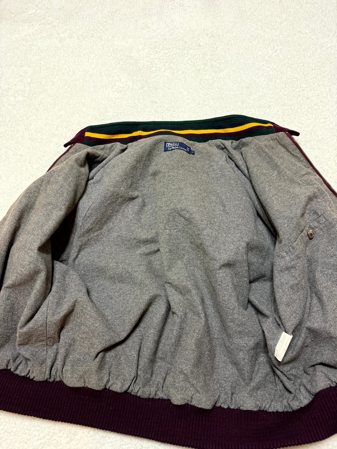 폴로 랄프로렌 90’s RL 쉴드 패치 버건디 바라쿠타 울 자켓 L 상품이미지8