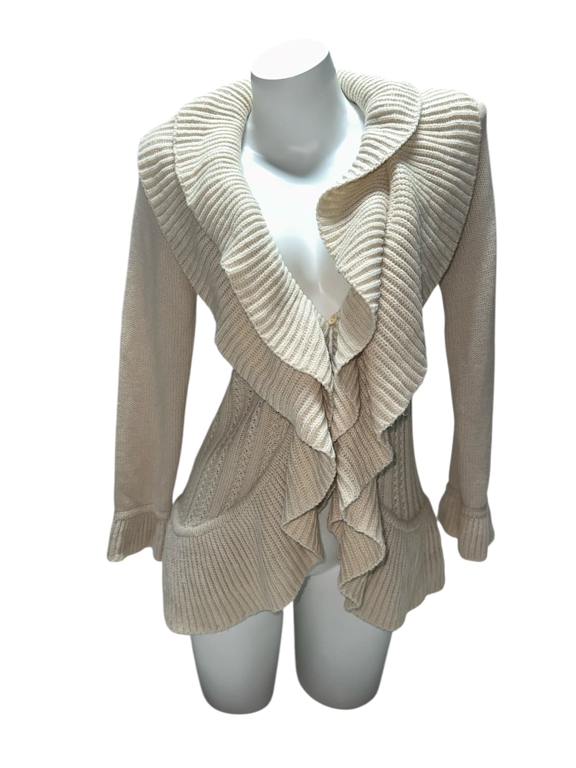 빈티지 베이지 프릴 가디건 상품이미지3