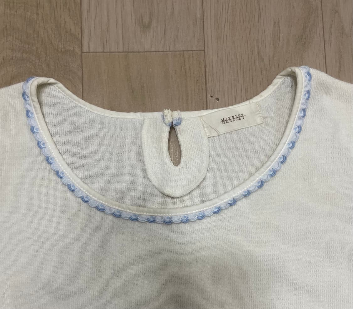 빈티지 러블리 아이보리 니트 반팔티 상품이미지3