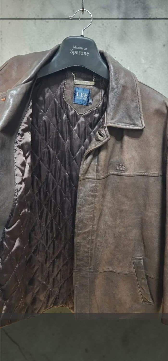 90's LEE VINTAGE 가죽 봄버 자켓 상품이미지3