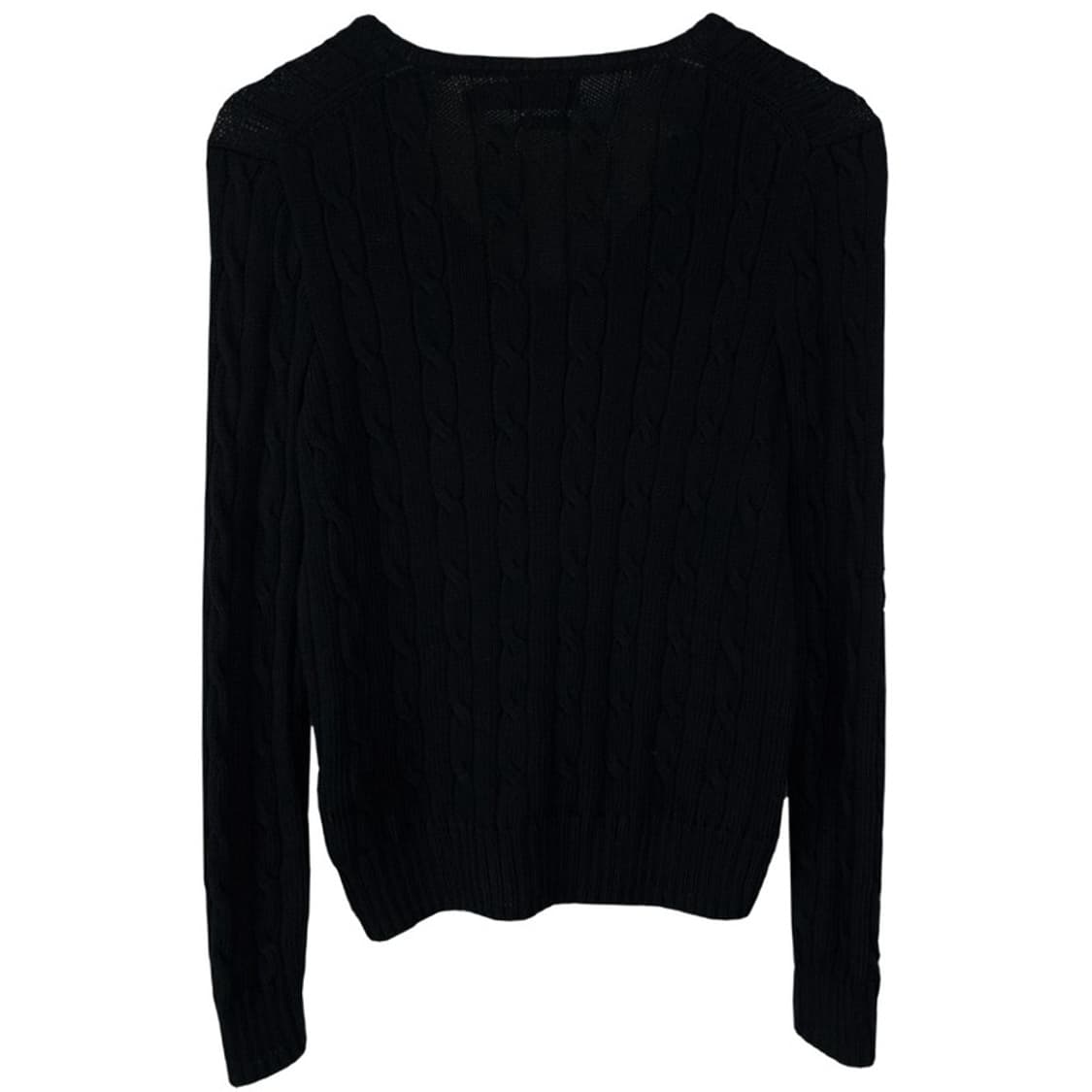 [폴로 랄프로렌] 포니 로고 자수 브이넥 케이블 니트 블랙 M19692 상품이미지3