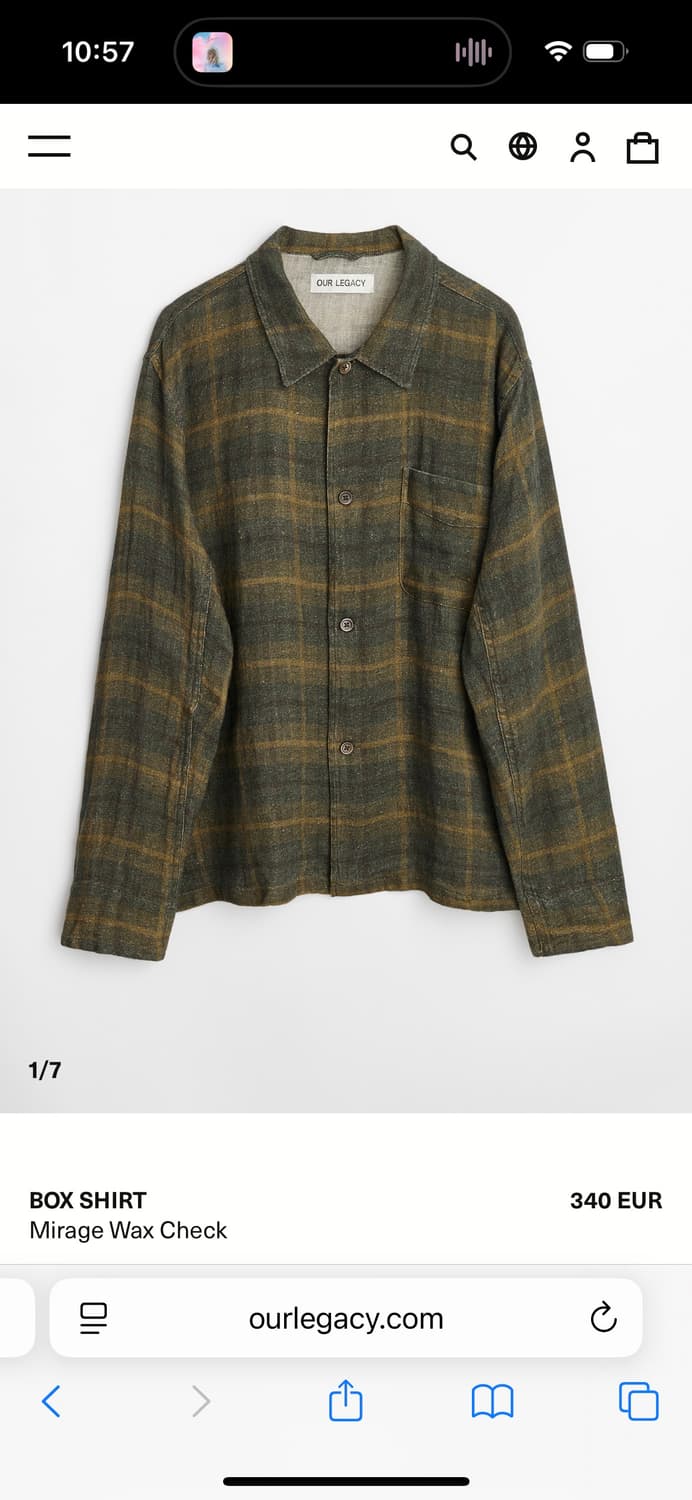 해린,마크 OUR LEGACY Mirage Wax Check shirt 상품이미지4