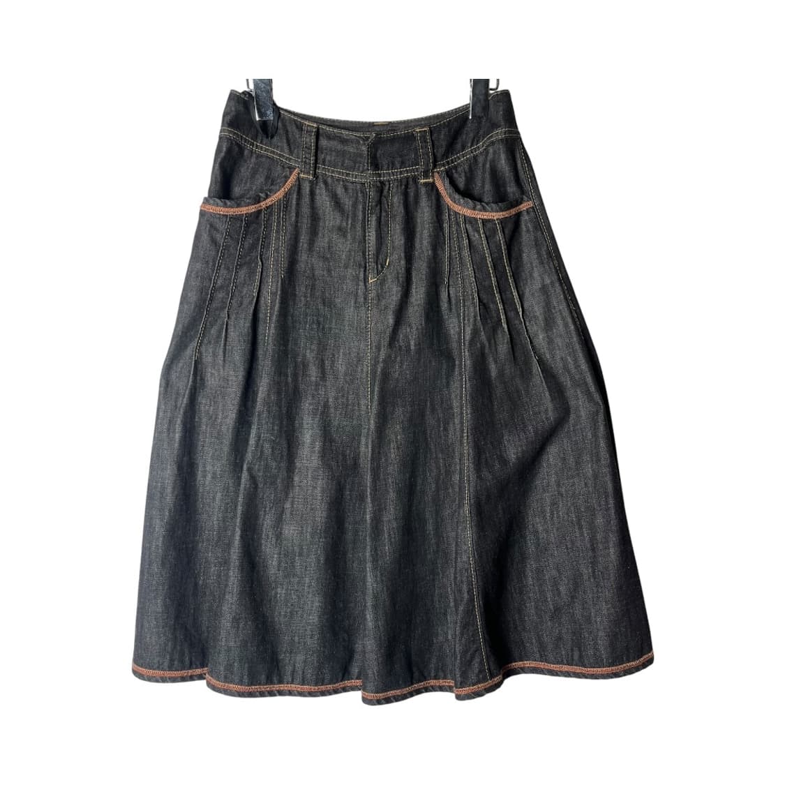 [Sonia Rykiel] 소니아리키엘 플리츠 데님 미디스커트 상품이미지1