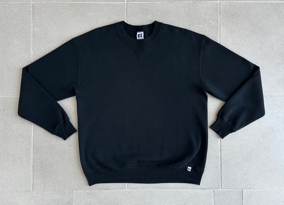 90s 빈티지 러셀 스웻셔츠 블랙 L USA 상품이미지1