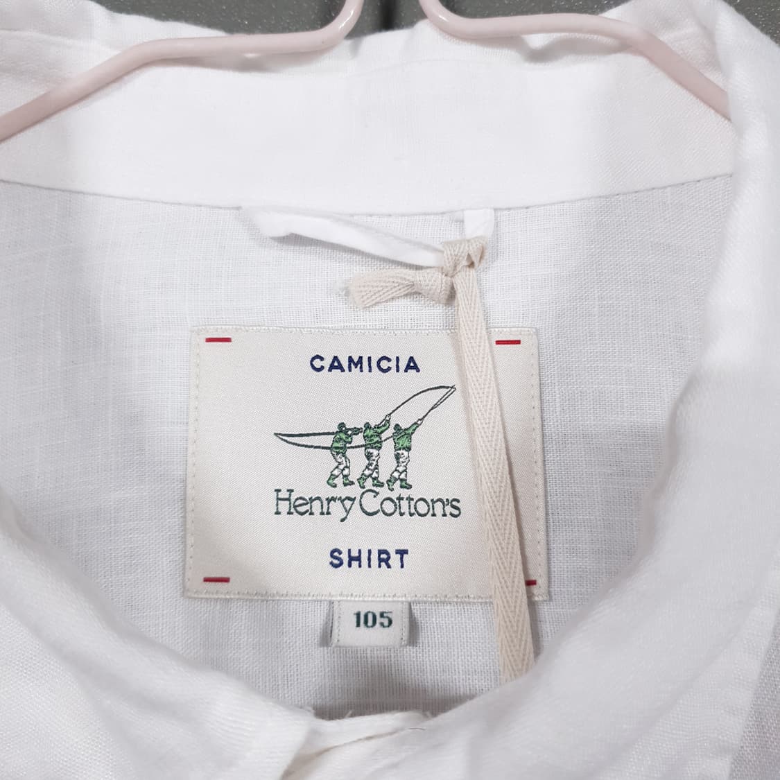 XL) 헨리코튼 신형 22ss 빈티지 솔리드 린넨 셔츠 남방 화이트 상품이미지8
