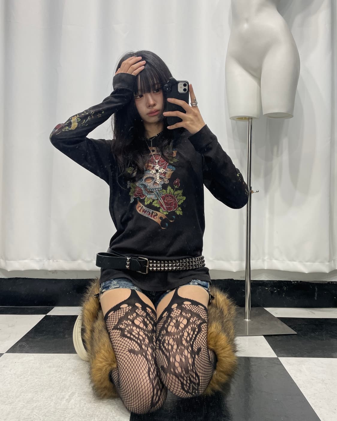 🎸블랙 스컬 프린팅 롱슬리브🎸 상품이미지2