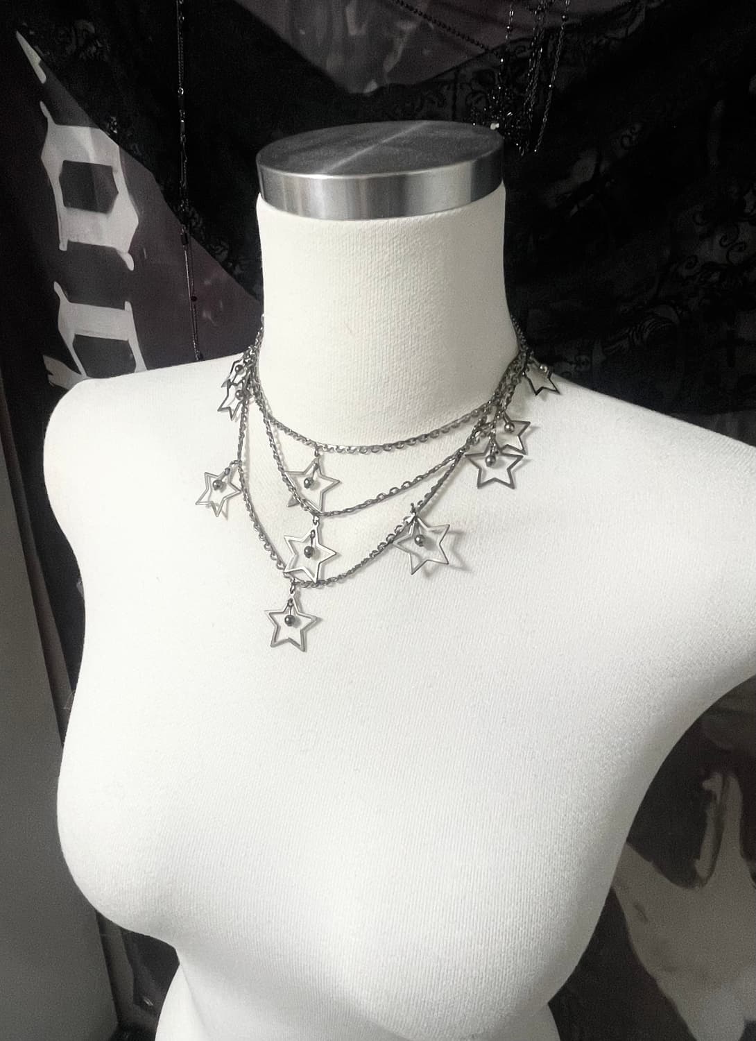 00s star choker 3줄 레이어드 별목걸이 빈티지대장오네갸루 상품이미지3