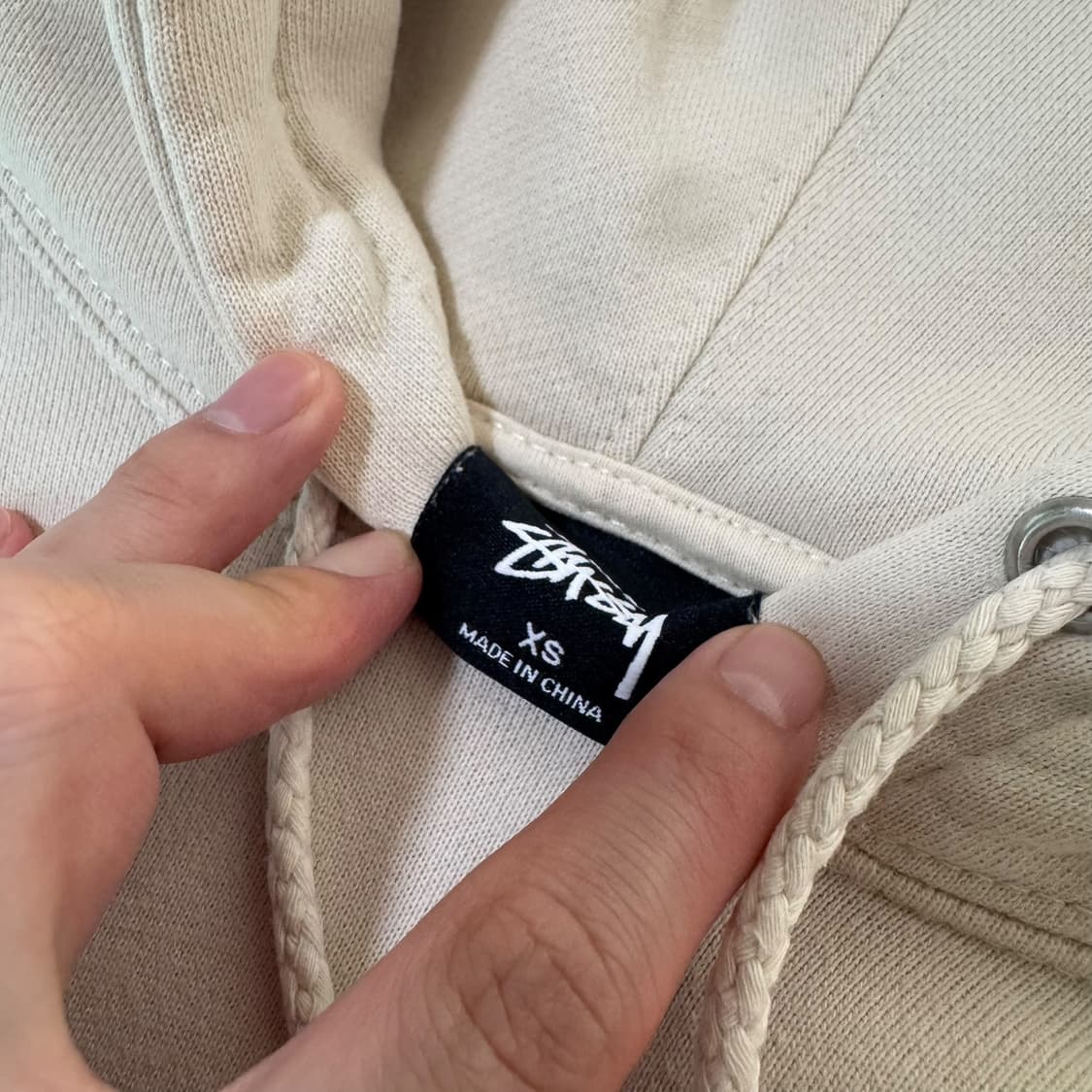 정품 여성 스투시 스톤 아이보리 후드티 상품이미지4