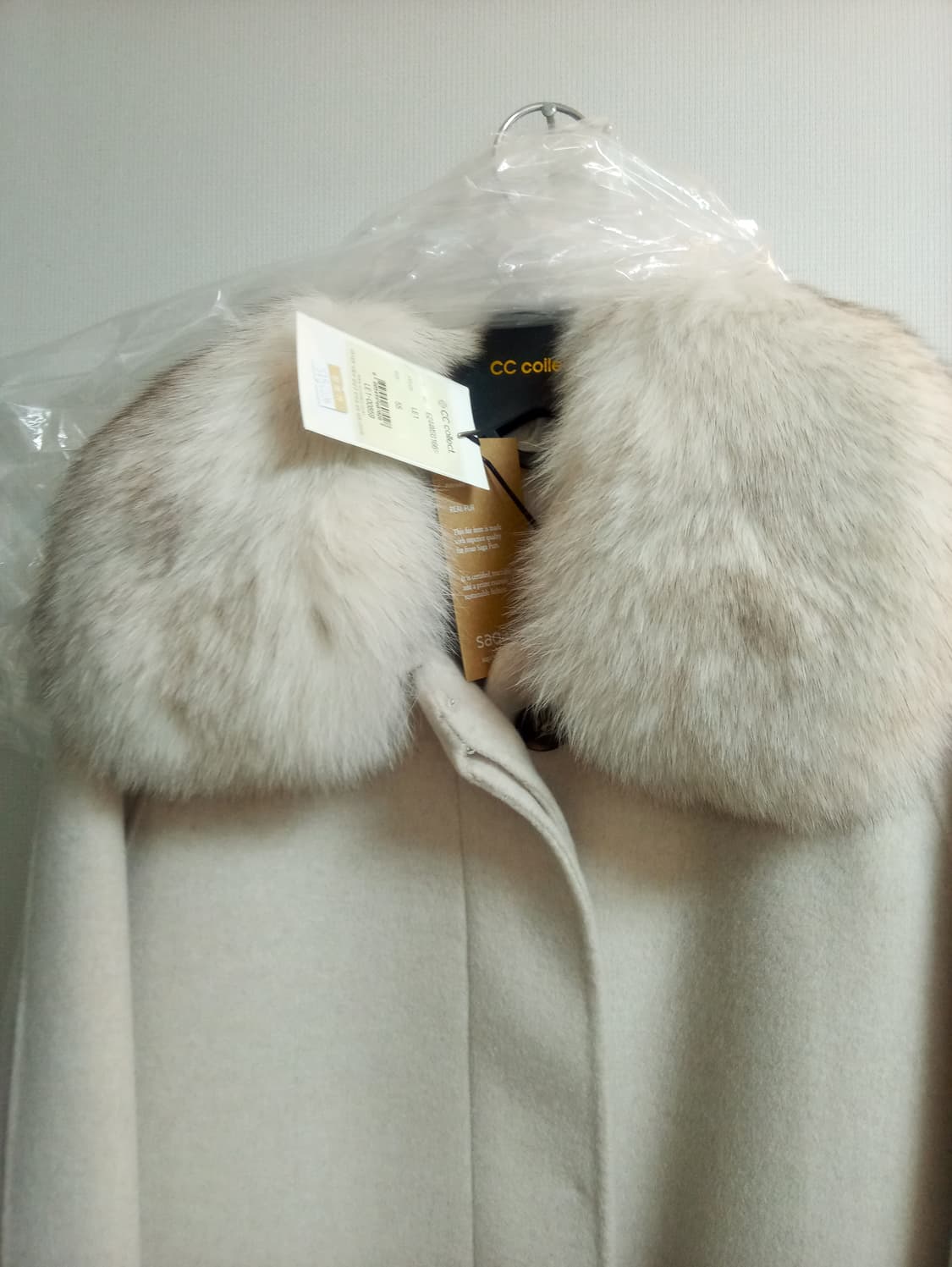 씨씨콜렉트 캐시미어 울 블렌드 폭스퍼 코트 상품이미지2