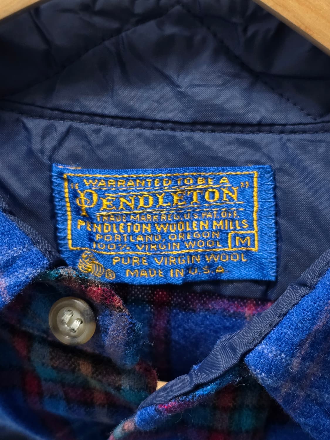 Pendleton USA 70s 펜들턴 블루 체크 버진울 셔츠 M 상품이미지2