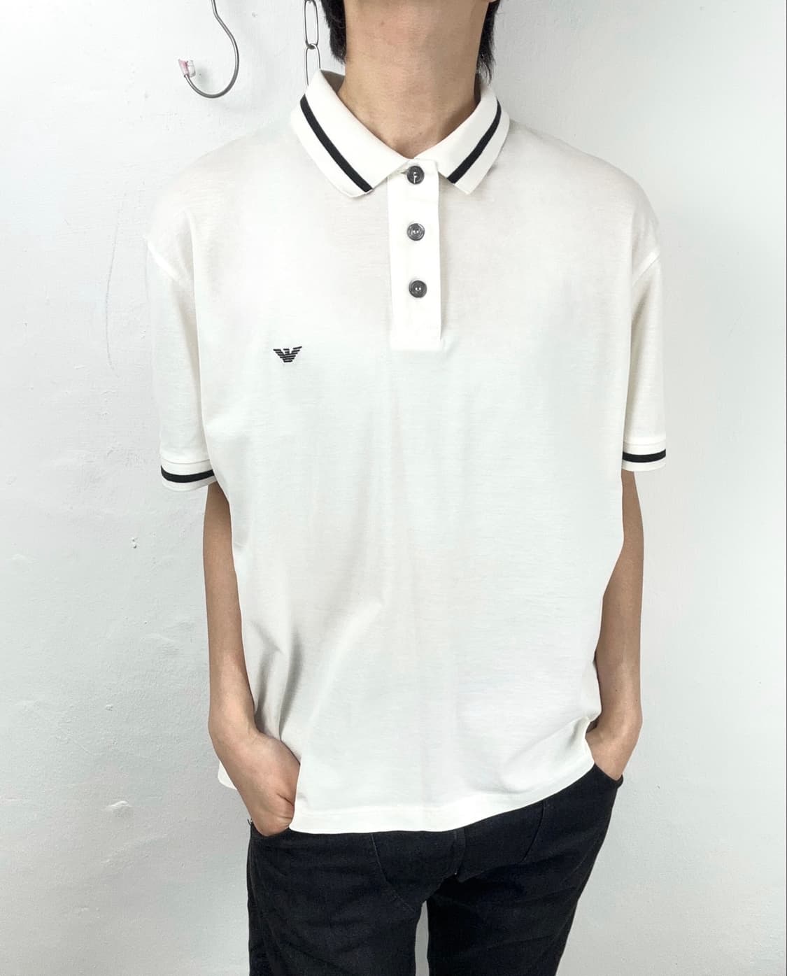 Emporio Armani Eagle Logo Piqué Polo Shi 상품이미지1