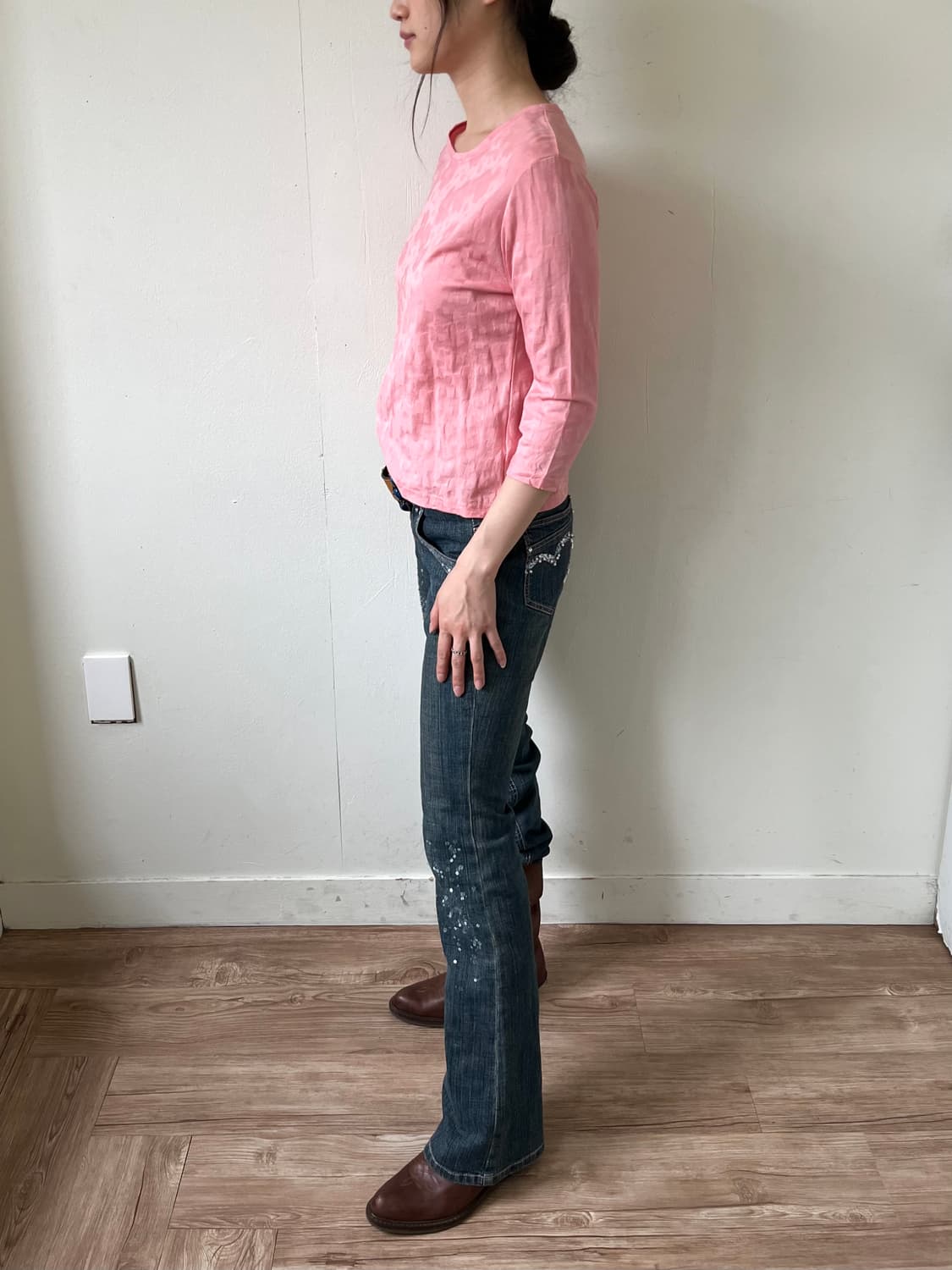E.style 플라워 핑크 탑 상품이미지9