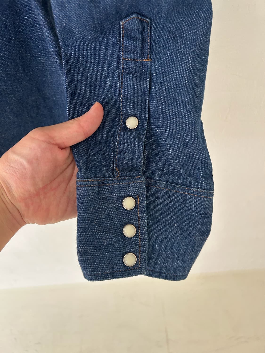 90s vtg WRangler Denim Western shirt. 상품이미지7