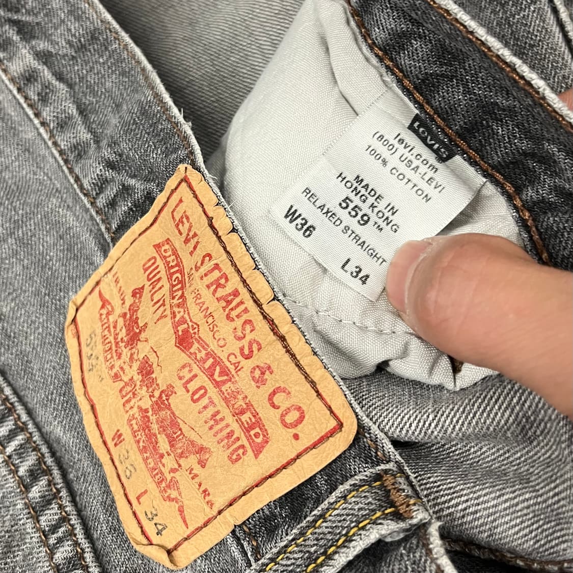 00s Levis559 그레이 워싱진 (36”) 상품이미지7