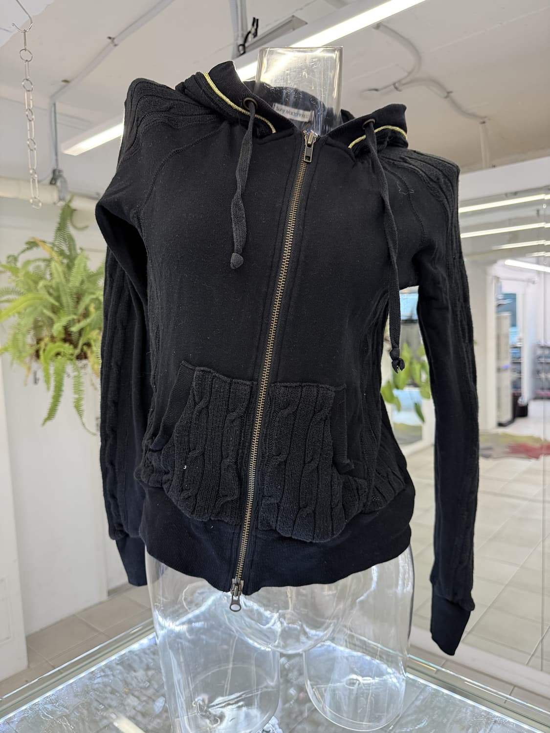 knit trim zip up hoodie 상품이미지1