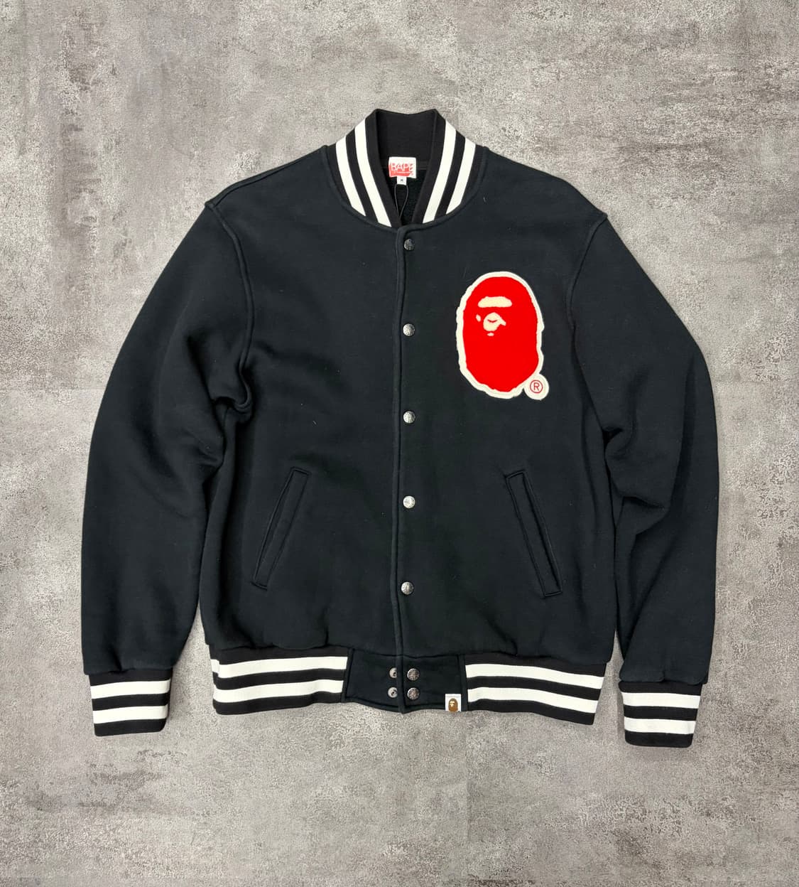 00s 베이프 A BATHING APE Nigo era 블랙 바시티 자켓 상품이미지3