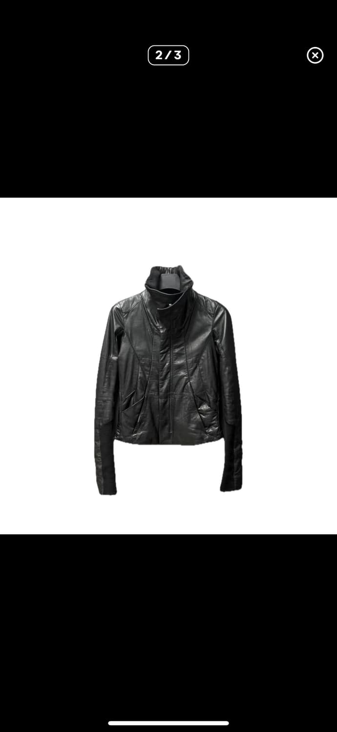 ekam 하이넥 레더 자켓 상품이미지1