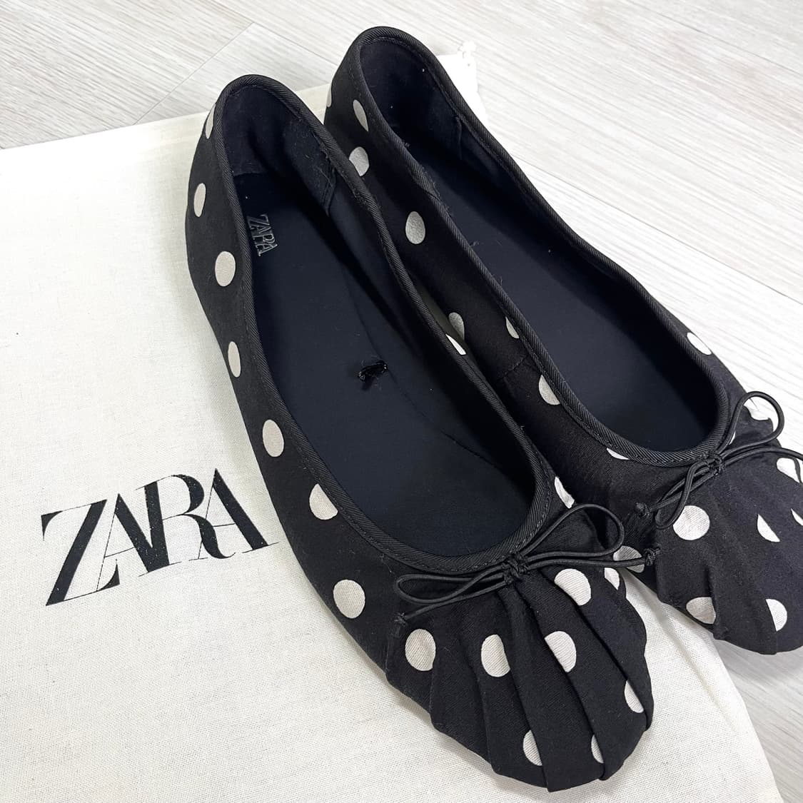 (새상품) 자라 리본 도트 발레리나 플랫 슈즈 상품이미지4