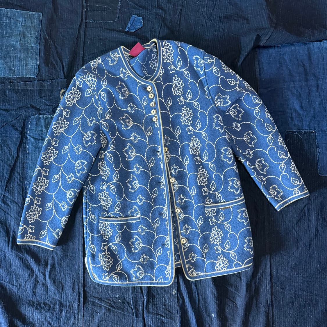 90‘s Geiger  플라워 스티치 울 가디건 36 상품이미지1