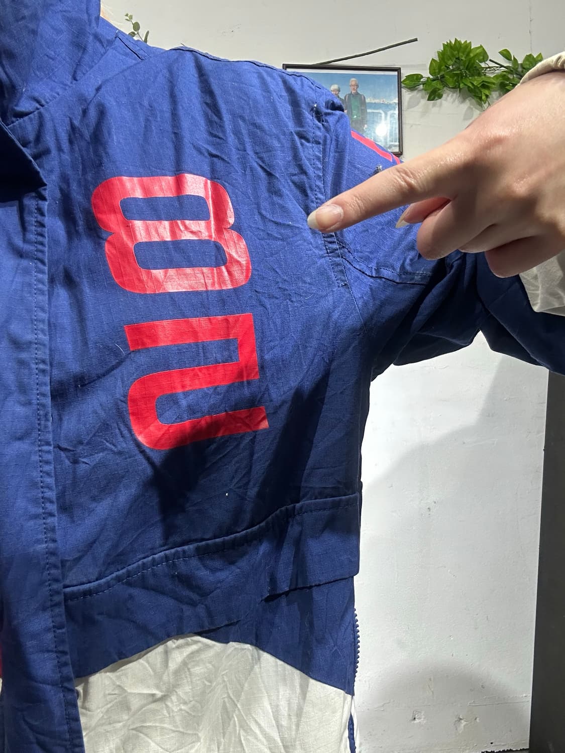 타미 진스 블루 레드 화이트 바람막이 자켓 S 상품이미지4