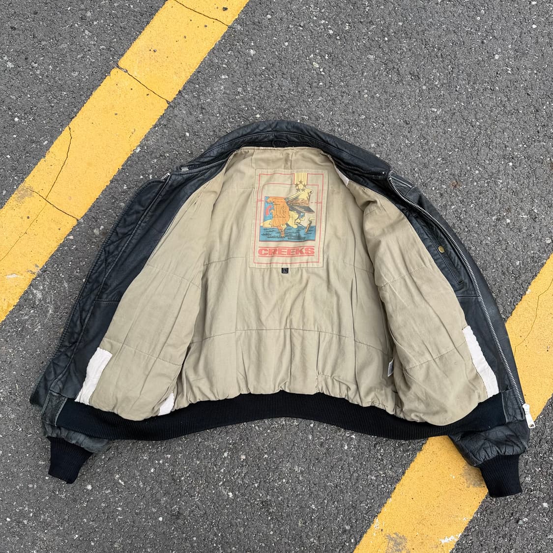 80s Vintage Creeks MA1 가죽자켓 상품이미지4