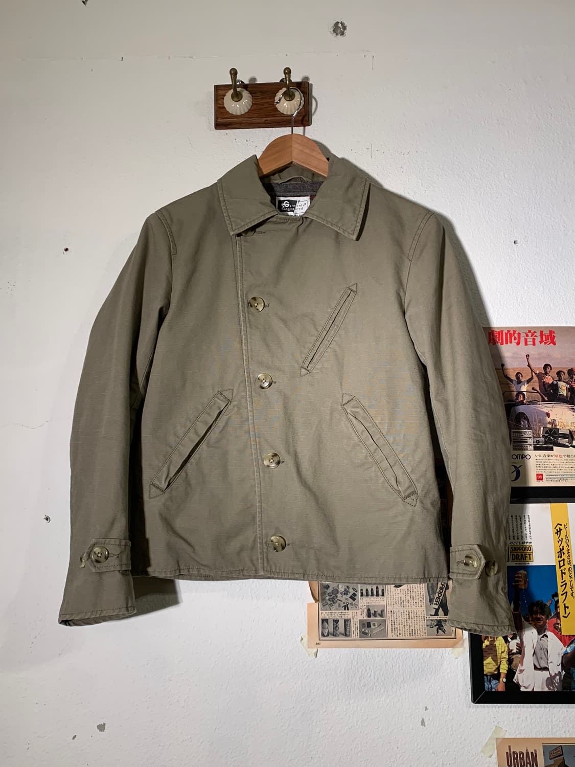 엔지니어드가먼츠 버클카라 베이지 피코트 자켓 상품이미지1