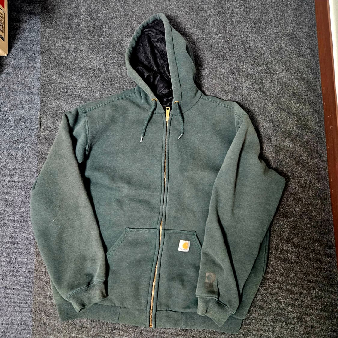 칼하트 써멀 후드집업 레인디펜더 M사이즈 다크그린 상품이미지1