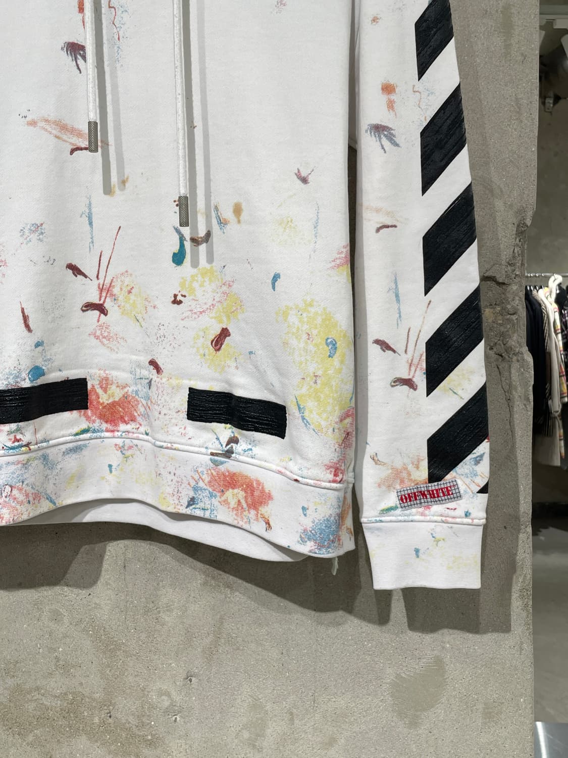 오프화이트 화이트 페인팅 애로우 후디 상품이미지5