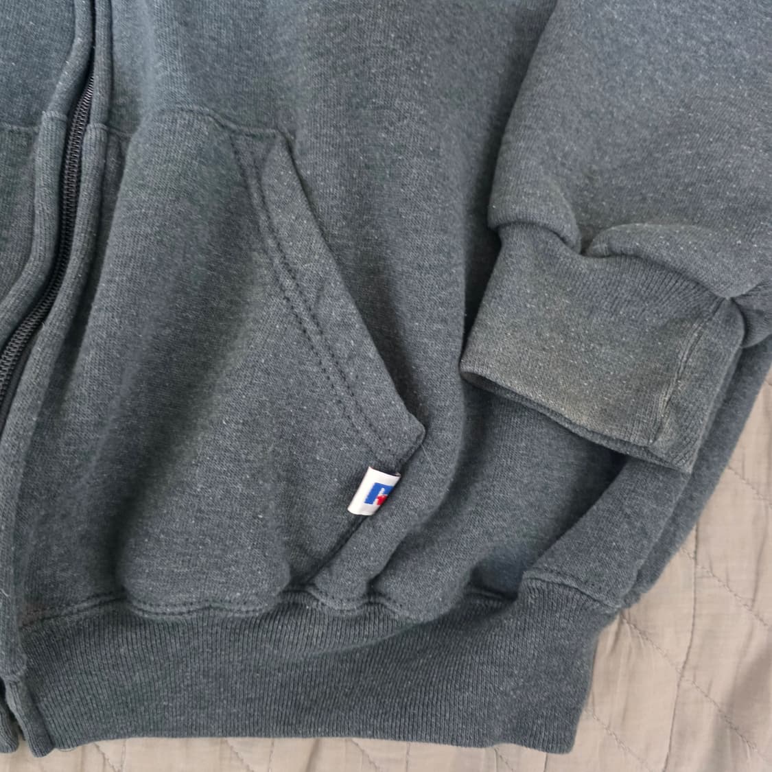 [XXL] 90s 빈티지 러셀 애슬레틱 후드집업 투톤 블루 그레이 상품이미지2