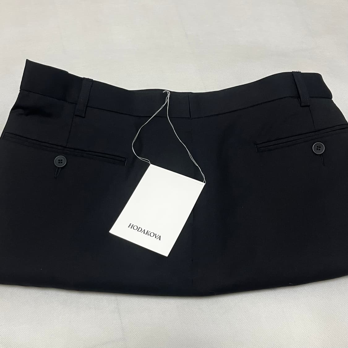 [M]호다코바 더블 백 와이드 팬츠/블랙 상품이미지4