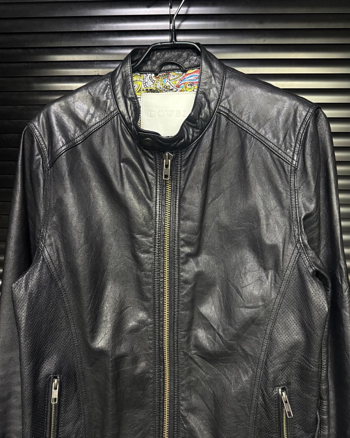 염소 가죽 라이더 바이커 락시크 고스 펑크 고딕 워크 자켓 집업 레더 M 상품이미지4