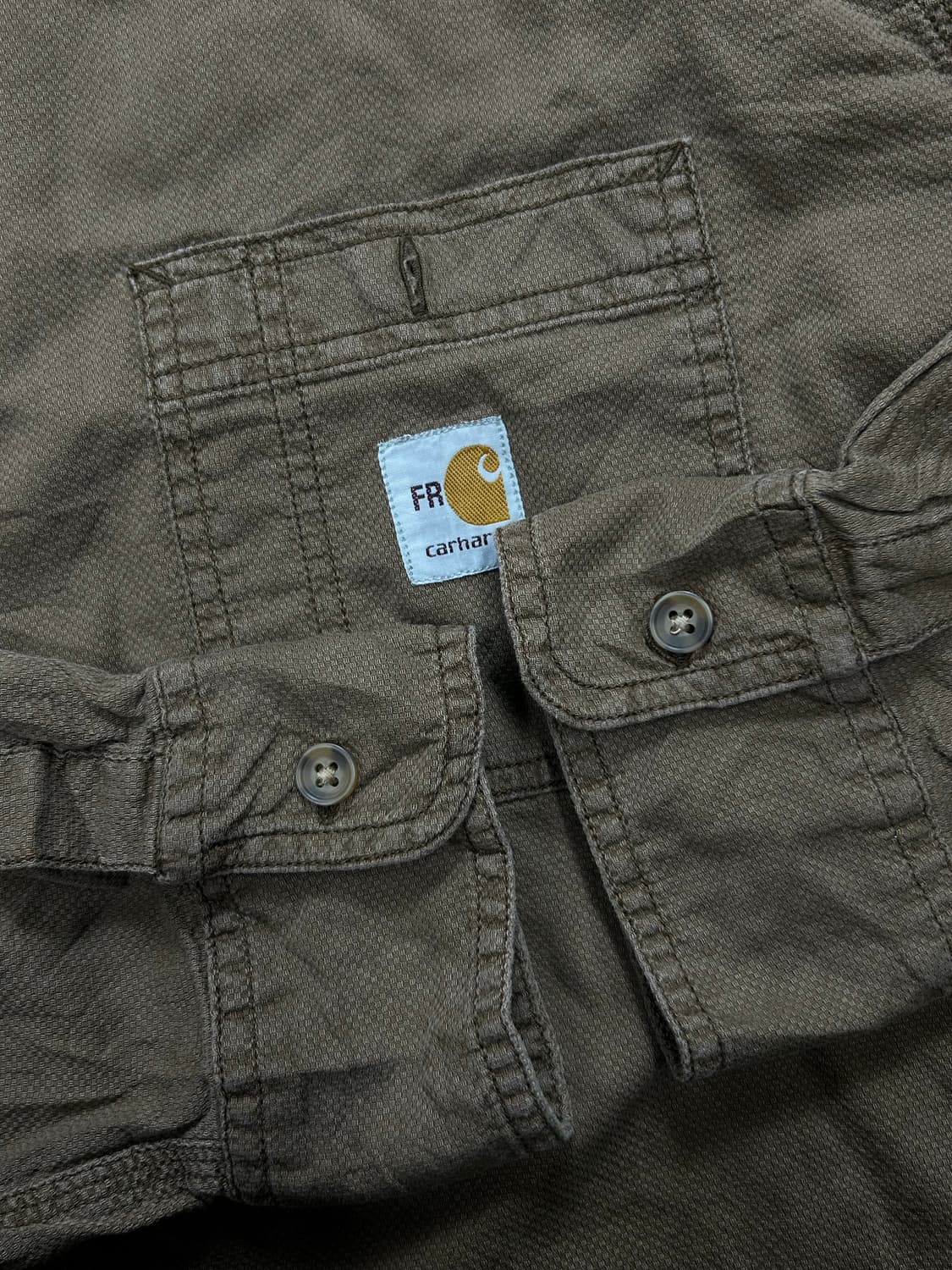 칼하트 FR 브라운 워크 셔츠 L 상품이미지5