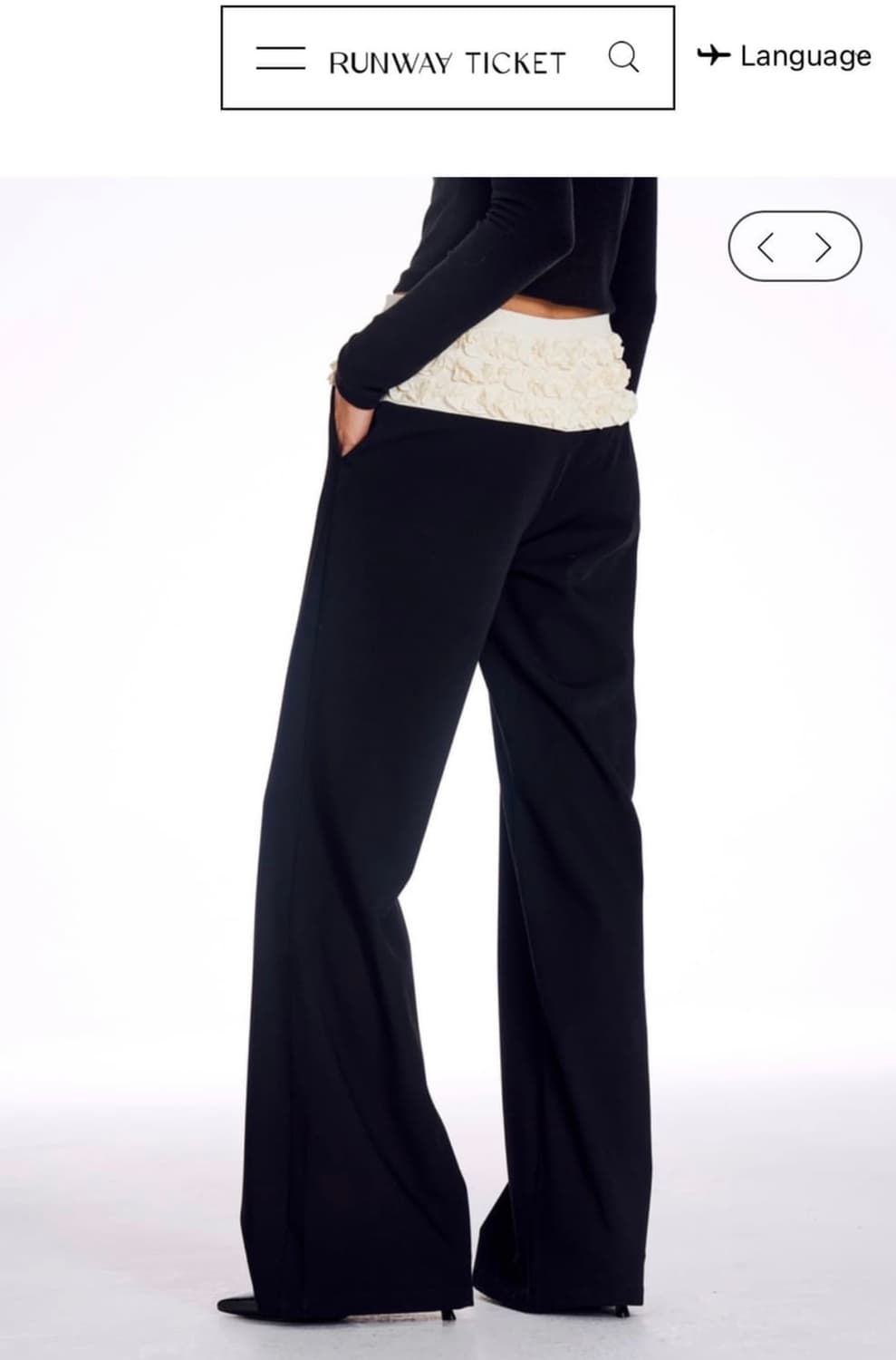 RUNWAY TICKET 런웨이티켓 레이스 플라워 팬 츠M 상품이미지1