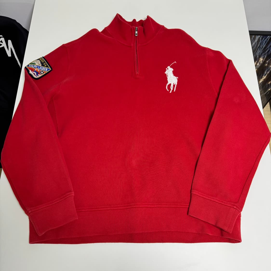 폴로 랄프로렌 레드 하프집업 XL 상품이미지1