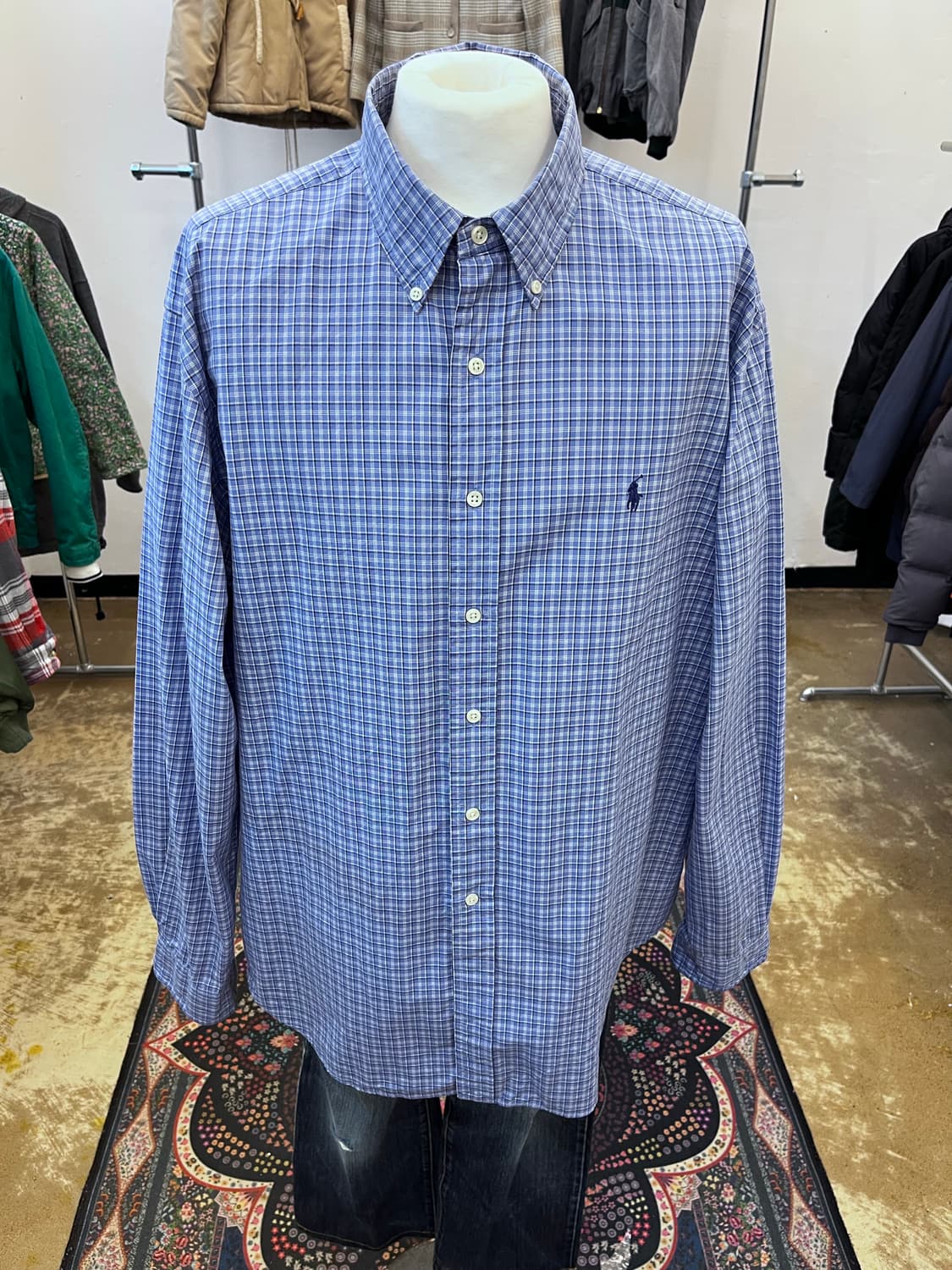 폴로 랄프 로렌 체크 셔츠 블루 상품이미지3