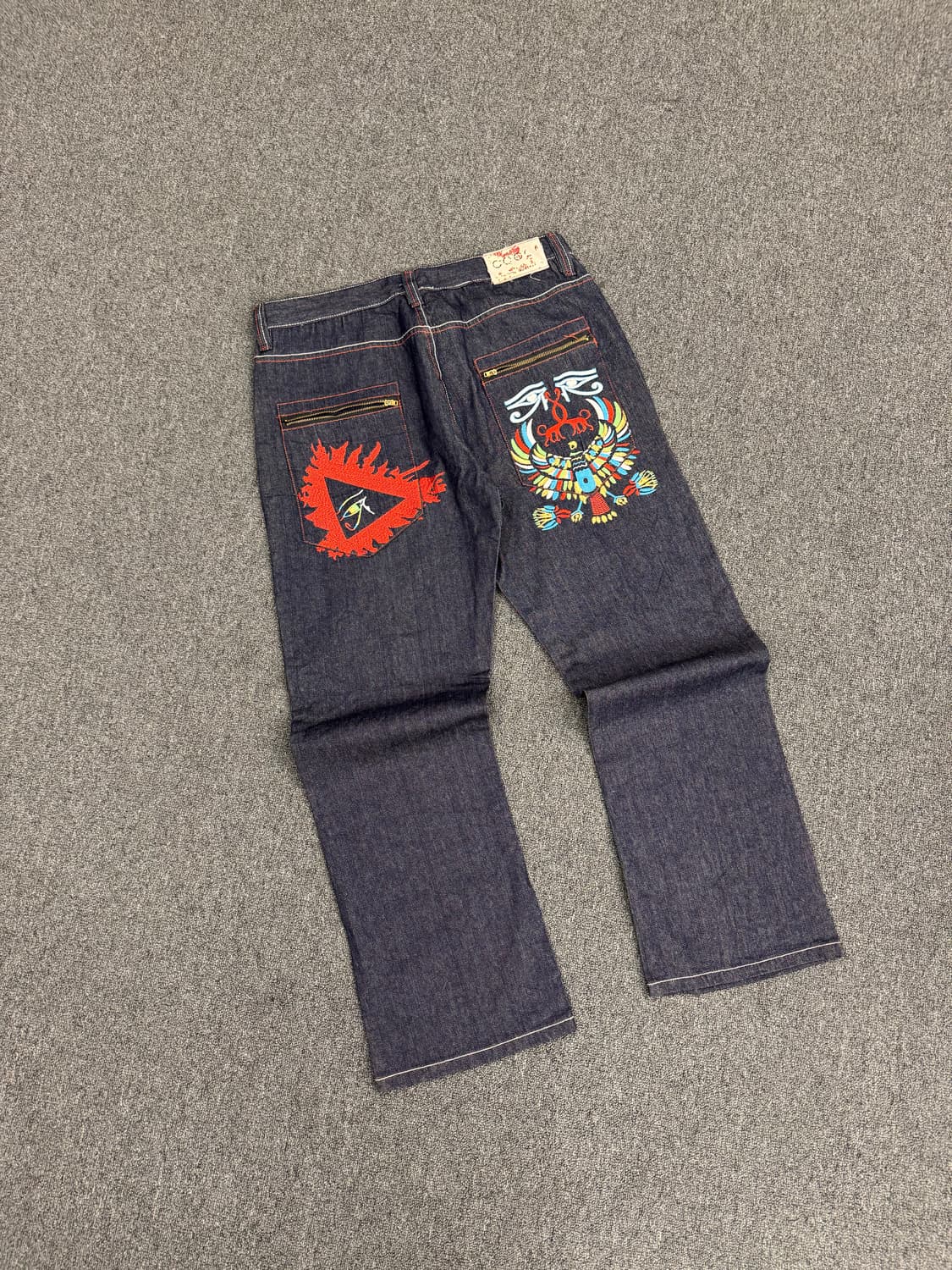 American vintage 독수리 자수 와이드 데님팬츠 상품이미지4