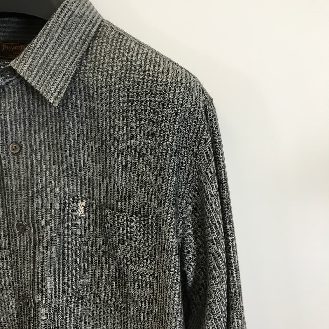 YSL 입생로랑 자수로고 울혼방셔츠 [XL] 상품이미지3