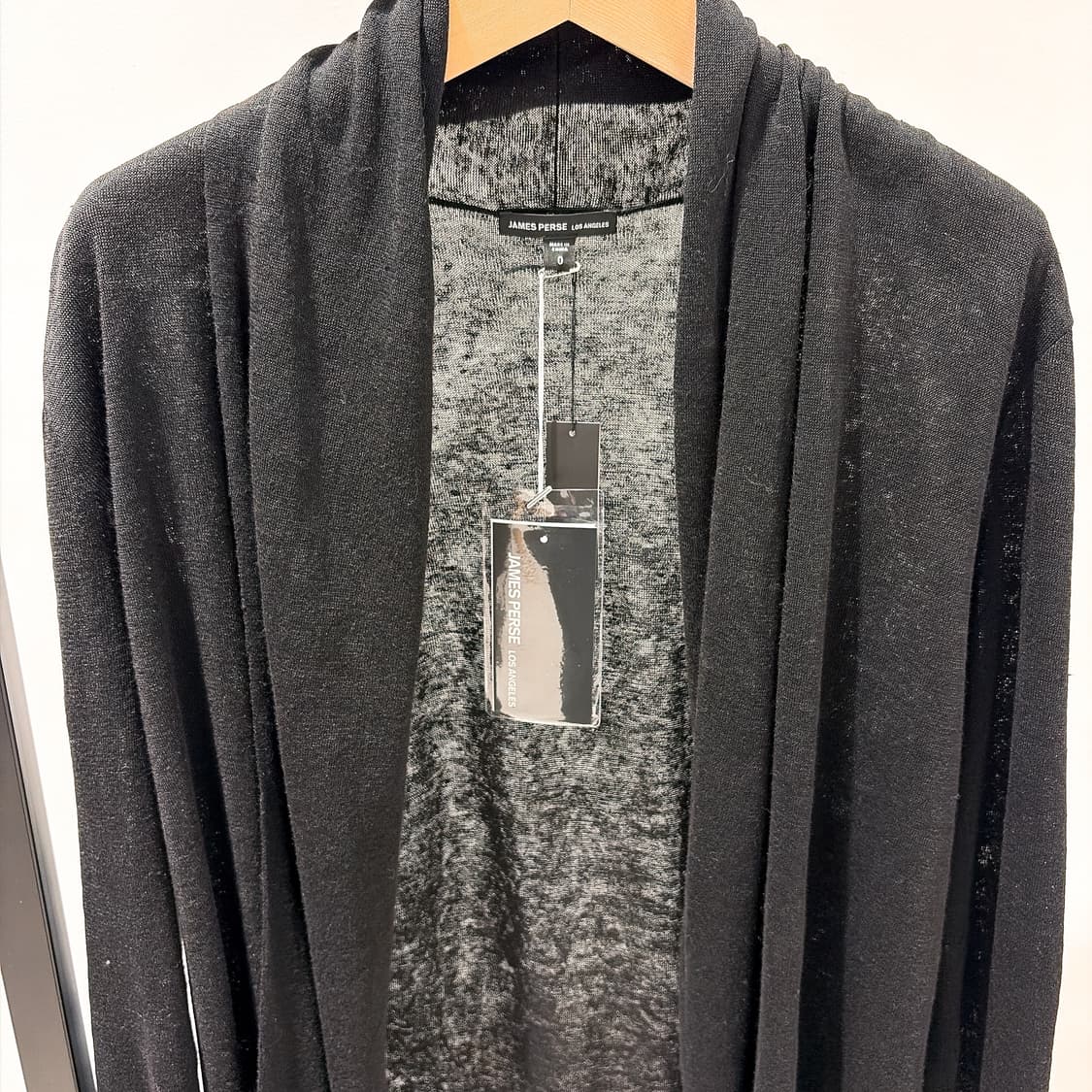 (정품/새상품) 제임스펄스 여성 블랙 린넨 숄 가디건 상품이미지2
