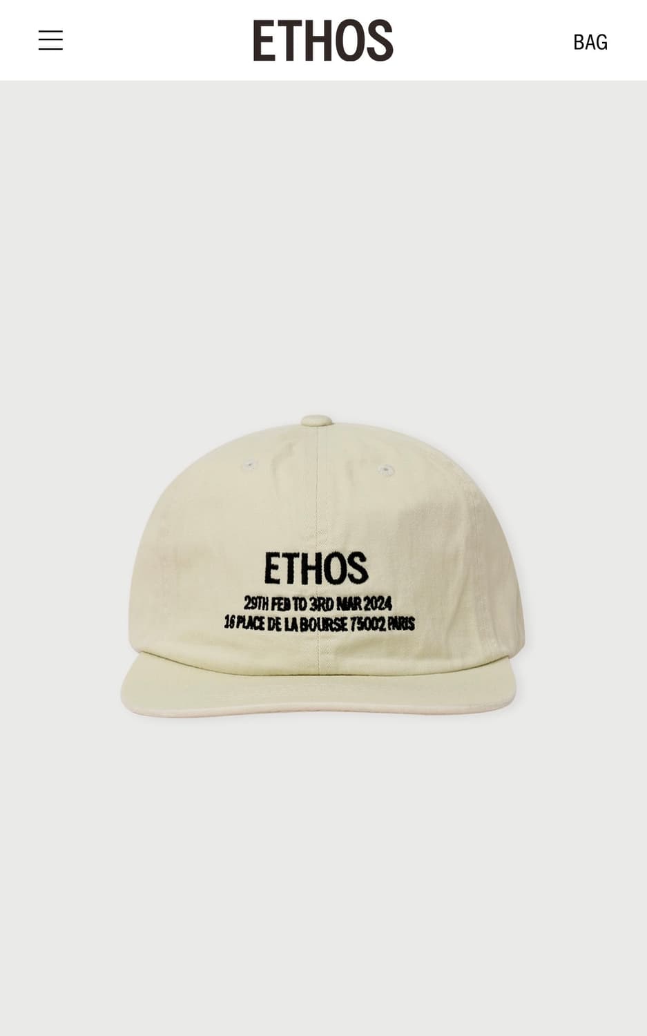 새상품) 에토스 파리 볼캡 라이트베이지 상품이미지1