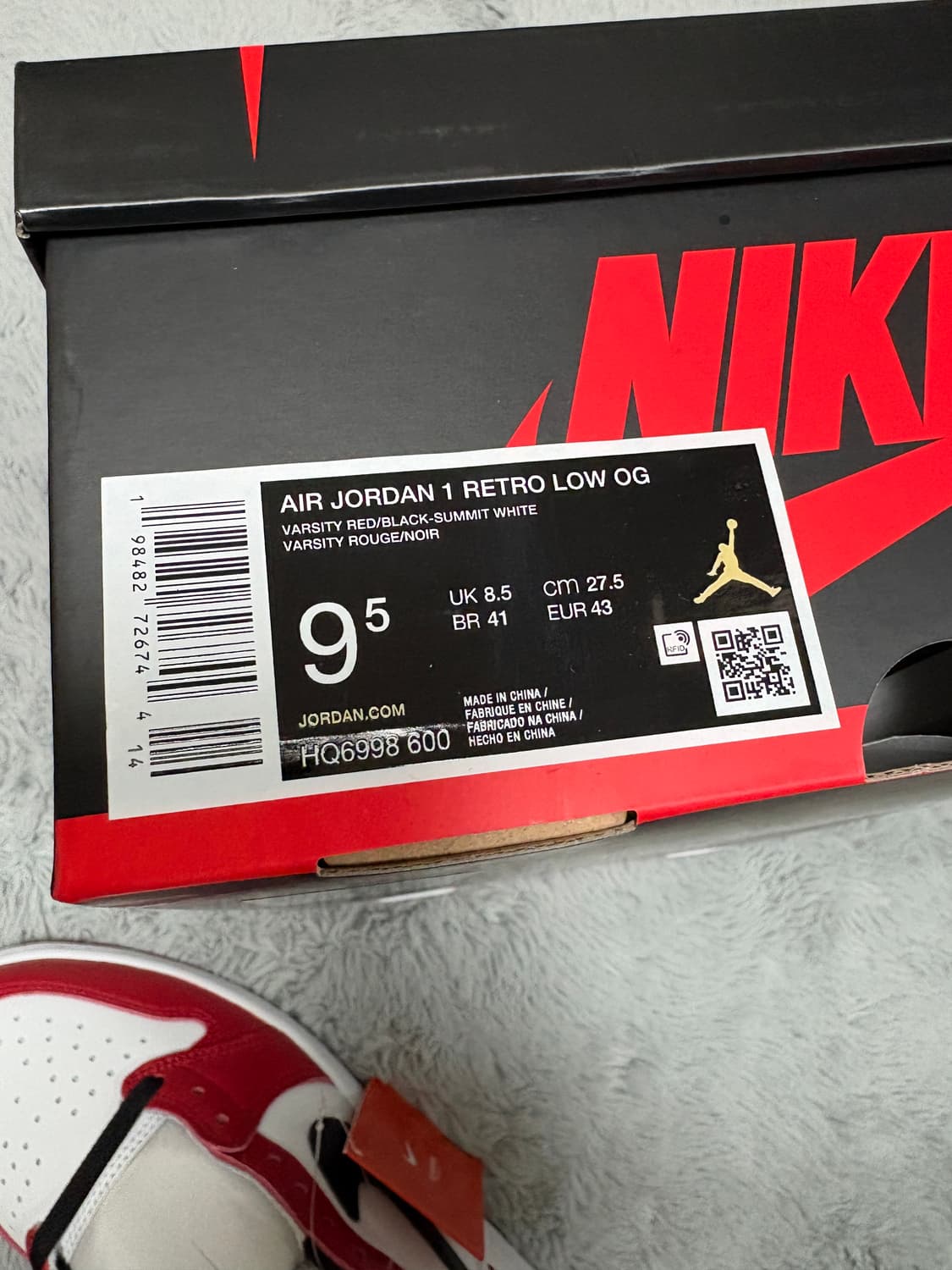 새상품) 나이키 에어 조던1 로우 OG 시카고 275 상품이미지6