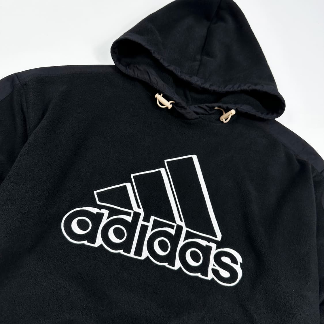 아디다스 빅로고 여성 오버핏 플리스 후드티 블랙 여성2XS 상품이미지3