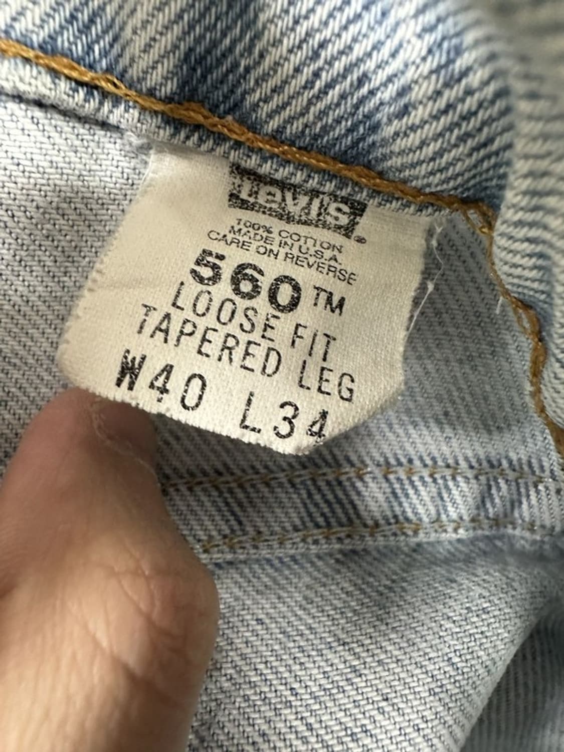 [W40L34] LEVI'S 리바이스560 90s USA 빈티지 오렌지탭 상품이미지6
