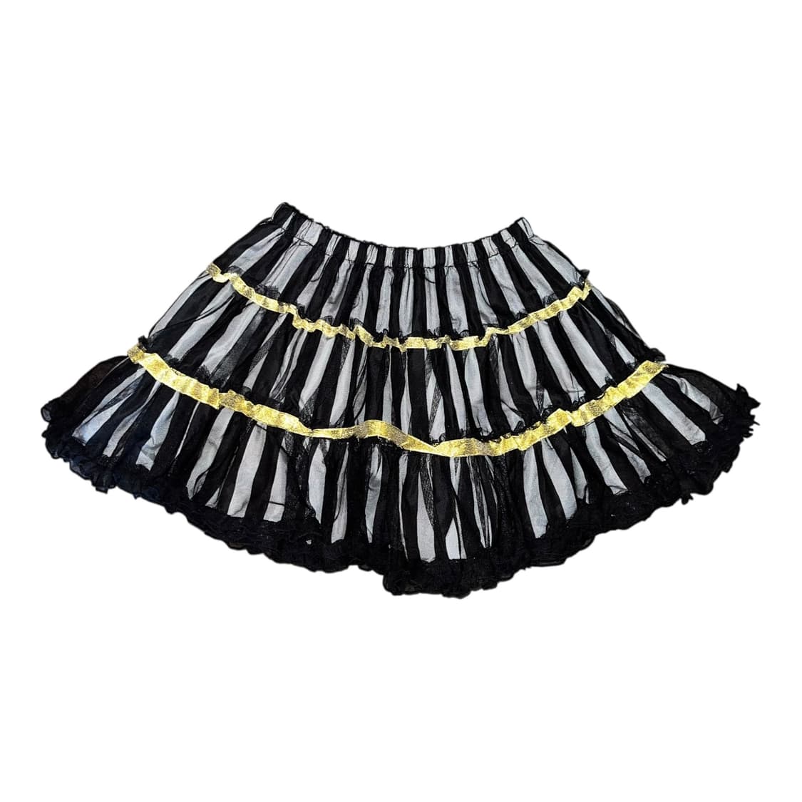 스트라이프 레이스 밴딩 캉캉스커트 갸루y2k키치 상품이미지1