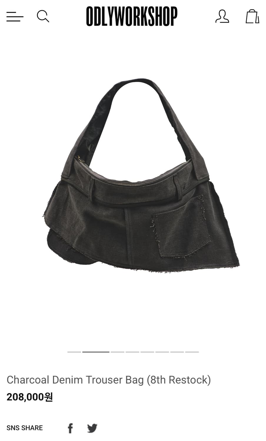 오들리워크샵 데님 트라우저 백 (차콜) 상품이미지1